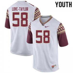 Youth FSU Seminoles #58 Devontay Love-Taylor White Official Jersey 648456-398
