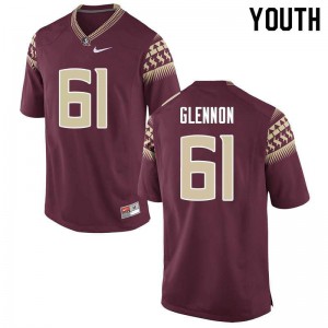 Youth Florida State Seminoles #61 Grant Glennon Garnet Football Jerseys 792664-318