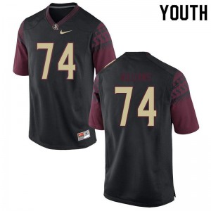 Youth FSU Seminoles #74 Jay Williams Black Stitch Jerseys 496002-805