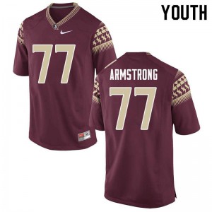Youth Seminoles #77 Christian Armstrong Garnet Stitch Jerseys 540937-645