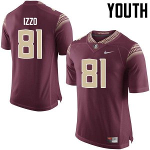 Youth Seminoles #81 Ryan Izzo Garnet Stitch Jersey 320210-713