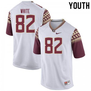 Youth Florida State #82 Austin White White High School Jersey 171235-818