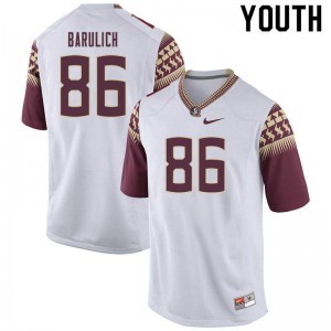 Youth Florida State #86 Michael Barulich White College Jerseys 192762-197