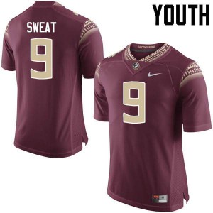 Youth Florida State #9 Josh Sweat Garnet Football Jersey 955781-876
