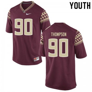 Youth Seminoles #90 Tru Thompson Garnet College Jersey 877817-584