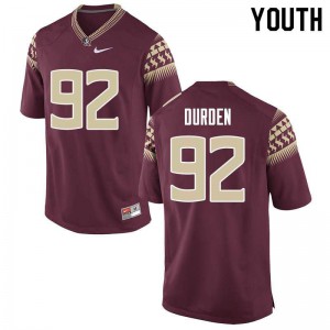 Youth FSU #92 Cory Durden Garnet Stitched Jersey 678805-862