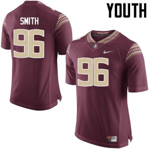 Youth Florida State Seminoles #96 Justin Smith Garnet Stitched Jerseys 751607-600