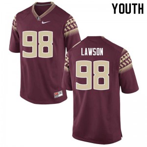 Youth FSU #98 Tre Lawson Garnet Embroidery Jersey 349344-520